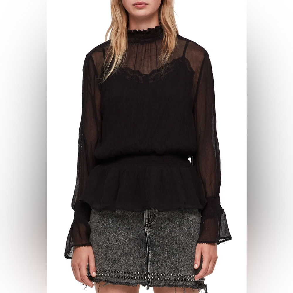 Allsaints Clarette Smock Waist Top